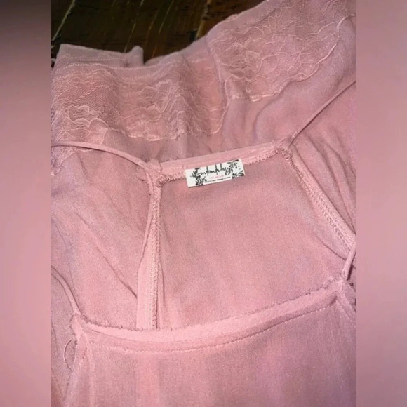 Free People Two For Tea Slip Babydoll Mini Dress In Blush Pink Size Small - Picture 5 of 6
